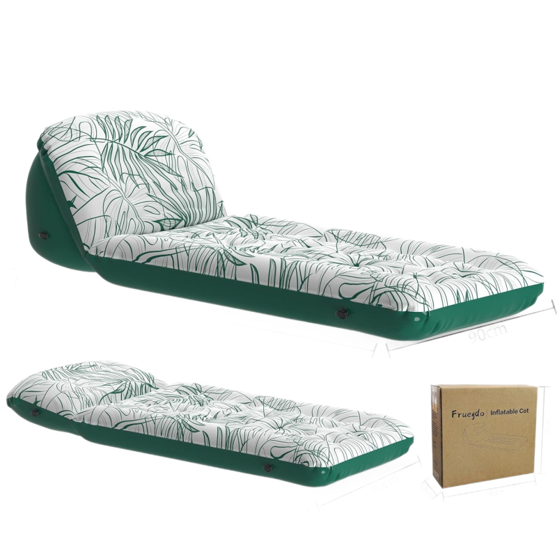 Надуваема лежанка с флокирана повърхност, PVC, ръчна помпа, тегло 1,6 кг, капацитет до 200 кг