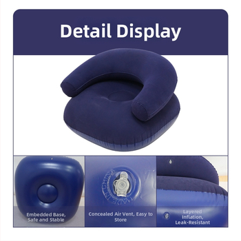 Naduvani kauč s plišanim PVC-om, s naslonicama i naslonom, prenosiv za unutarnju i vanjsku upotrebu, Model CQSF, 1,3 kg, Marka Wonderful