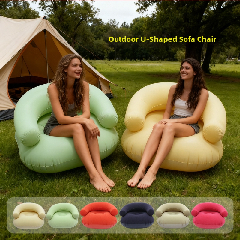 Naduvani kauč s plišanim PVC-om, s naslonicama i naslonom, prenosiv za unutarnju i vanjsku upotrebu, Model CQSF, 1,3 kg, Marka Wonderful