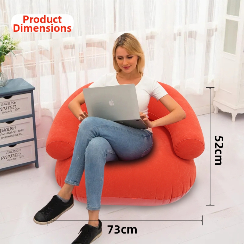 Naduvani kauč s plišanim PVC-om, s naslonicama i naslonom, prenosiv za unutarnju i vanjsku upotrebu, Model CQSF, 1,3 kg, Marka Wonderful