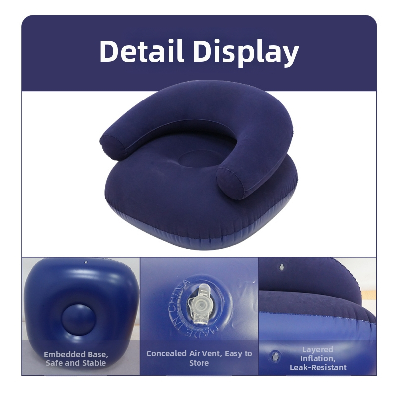 Naduvani kauč s plišanim PVC-om, s naslonicama i naslonom, prenosiv za unutarnju i vanjsku upotrebu, Model CQSF, 1,3 kg, Marka Wonderful