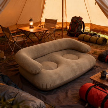 Vanjska PVC nafukna kauč U oblika s naslonima za ruke, PVC+flocking, deblji, za odrasle