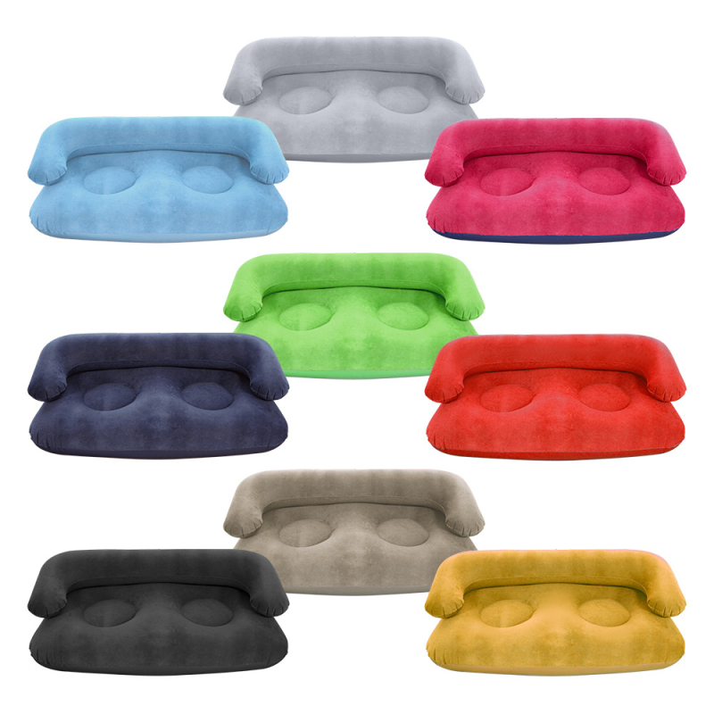 Vanjska PVC nafukna kauč U oblika s naslonima za ruke, PVC+flocking, deblji, za odrasle