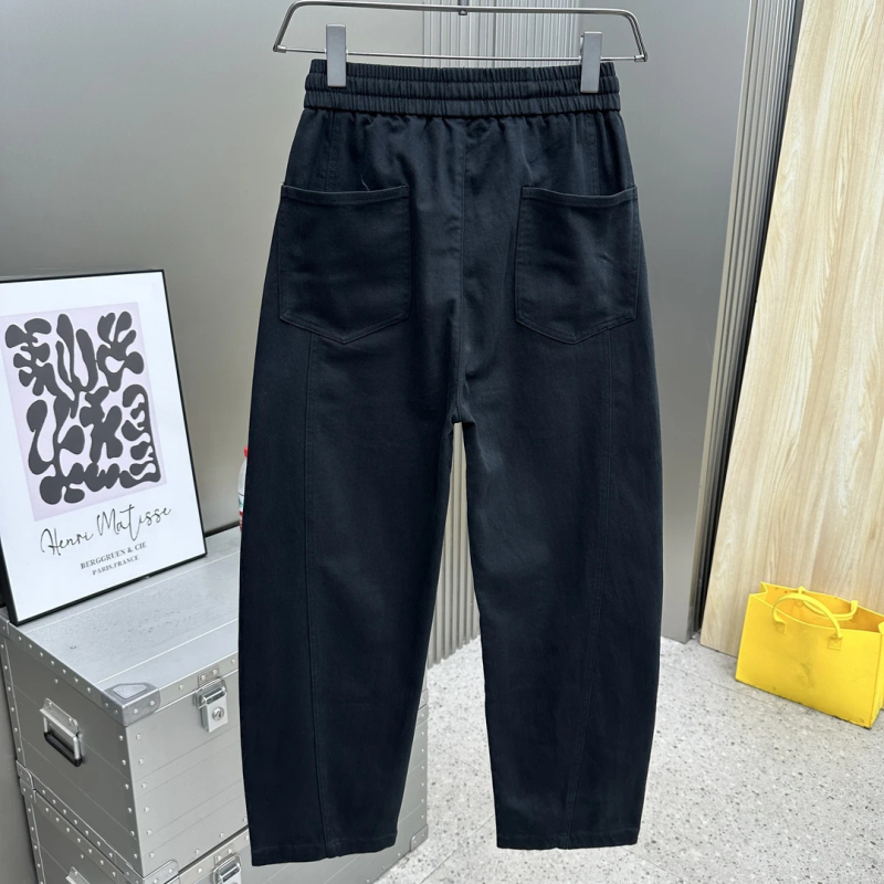 Pantaloni casual pentru bărbați, lungi, stil tineresc la modă, croială dreaptă, talie medie, închidere cu șnur, 100% poliester