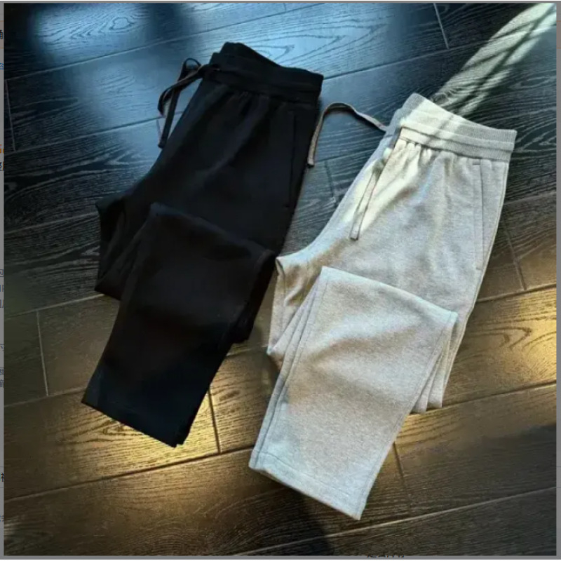 Pantaloni casual pentru bărbați, drepti, talie medie-înaltă, închidere cu șnur, amestec de in și poliester, micro-elastici, primăvară-toamnă