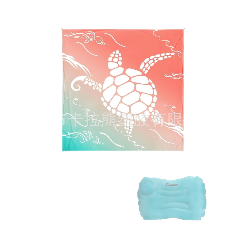 Φουσκωτή μαξιλαροθήκη ταξιδιού με χειροκίνητη αντλία, φορητό υπαίθριο οσφυϊκό μαξιλάρι, αδιάβροχη επιφάνεια PVC, 0.41 kg, κατάλληλο για έως 4 άτομα