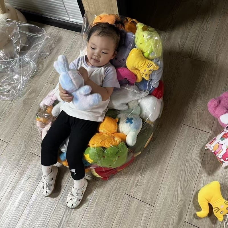 Naduhiva kauč za pohranu lutaka, proziran dizajn, PVC materijal, za odrasle, jednostavan i moderan stil