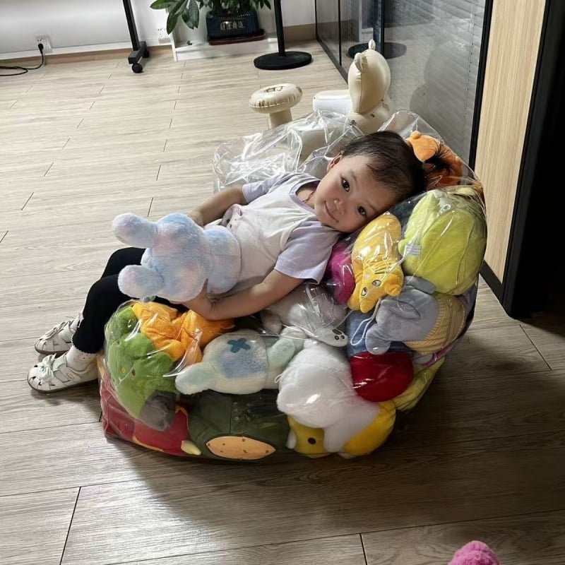 Naduhiva kauč za pohranu lutaka, proziran dizajn, PVC materijal, za odrasle, jednostavan i moderan stil