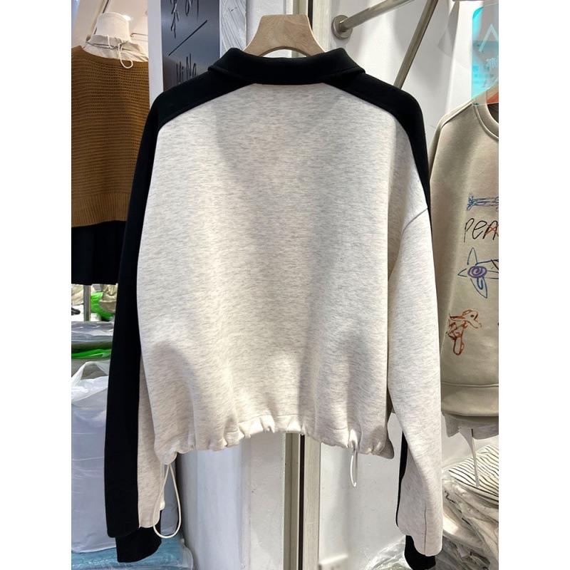 Plus-size džemper s kapuljom, flis unutrašnjost, polo ovratnik, oversize udoban stil