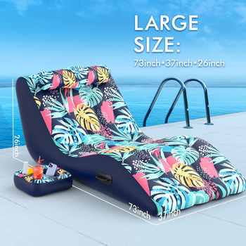 Naduvani S-oblik ležaj za odrasle; plivajući vodeni krevet s lišćem javora; ekološki PVC