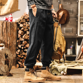 Мъжки панталони за работа и ежедневие, памук-еластан смес, средна талия, цип, прав крак, есен 2025