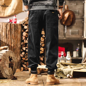 Мъжки панталони за работа и ежедневие, памук-еластан смес, средна талия, цип, прав крак, есен 2025