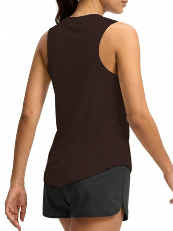 Ženski bez rukava sportski top – prozračan, brzo se suši, upija znoj; materijal: najlon; sastav: 75% najlon + 25% spandeks; pogodan za jogu, tenis i trčanje