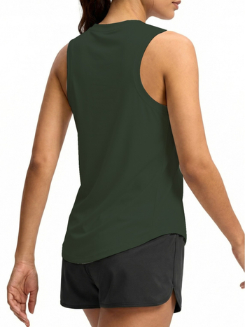Ženski bez rukava sportski top – prozračan, brzo se suši, upija znoj; materijal: najlon; sastav: 75% najlon + 25% spandeks; pogodan za jogu, tenis i trčanje
