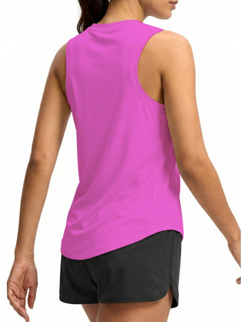 Ženski bez rukava sportski top – prozračan, brzo se suši, upija znoj; materijal: najlon; sastav: 75% najlon + 25% spandeks; pogodan za jogu, tenis i trčanje