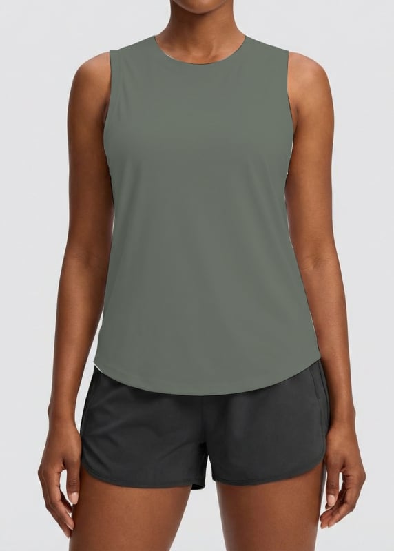 Ženski bez rukava sportski top – prozračan, brzo se suši, upija znoj; materijal: najlon; sastav: 75% najlon + 25% spandeks; pogodan za jogu, tenis i trčanje