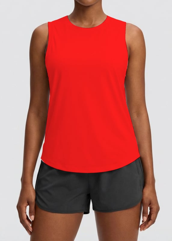 Ženski bez rukava sportski top – prozračan, brzo se suši, upija znoj; materijal: najlon; sastav: 75% najlon + 25% spandeks; pogodan za jogu, tenis i trčanje