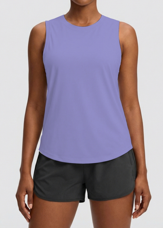 Ženski bez rukava sportski top – prozračan, brzo se suši, upija znoj; materijal: najlon; sastav: 75% najlon + 25% spandeks; pogodan za jogu, tenis i trčanje