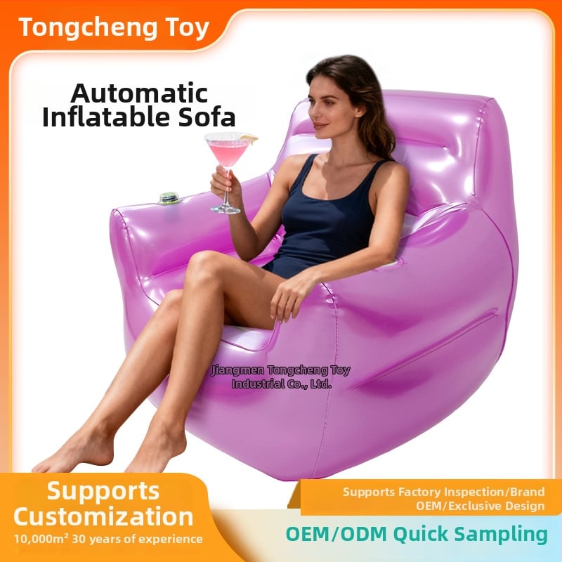 Naduvani kauč s ugrađenom električnom pumpom, PVC materijal, prijenosni i sklopivi jednosed, za odrasle