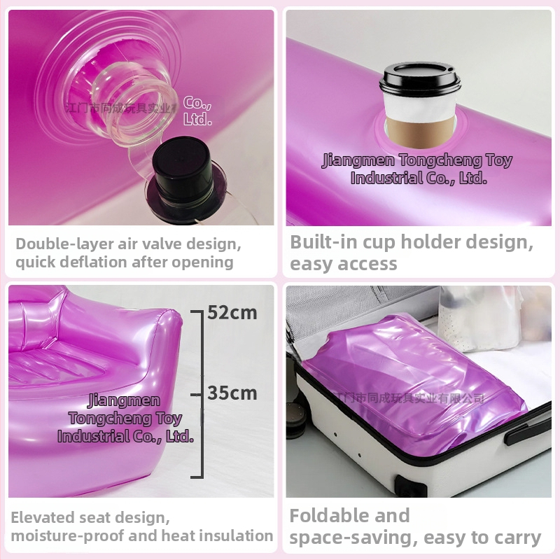 Naduvani kauč s ugrađenom električnom pumpom, PVC materijal, prijenosni i sklopivi jednosed, za odrasle