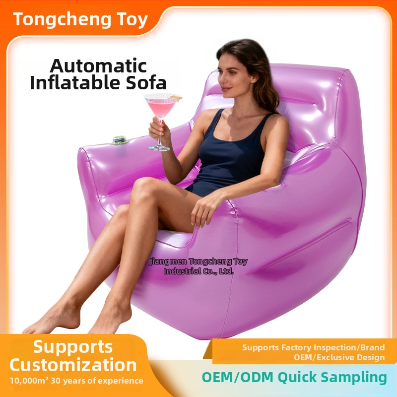 Naduvani kauč s ugrađenom električnom pumpom, PVC materijal, prijenosni i sklopivi jednosed, za odrasle