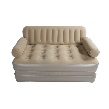 Naduvani kauč za kampiranje, prijenosni i sklopivi, vodootporan flokirani PVC materijal, dvostruko sjedište
