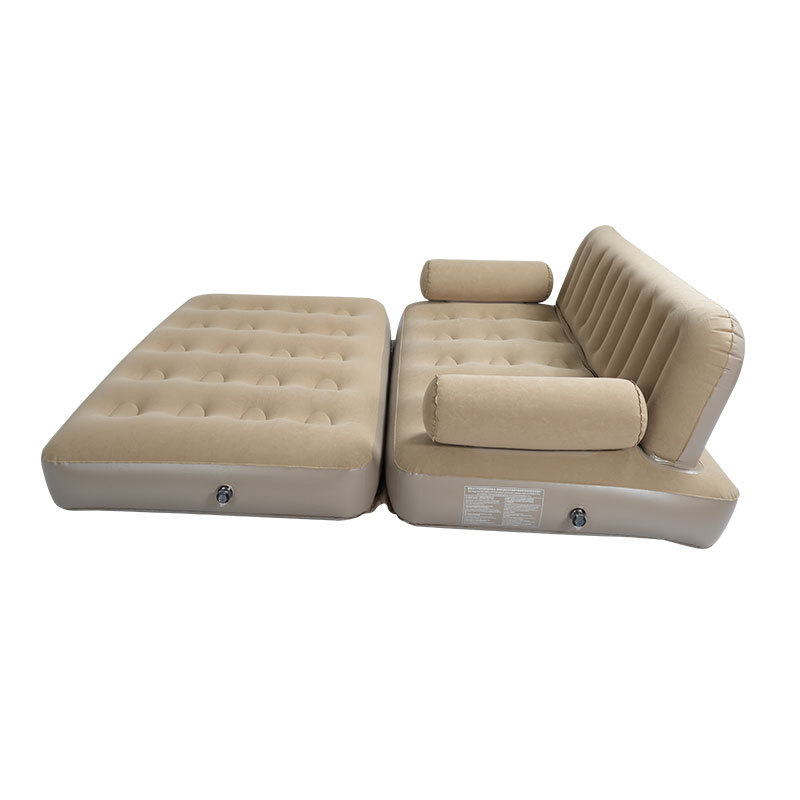 Naduvani kauč za kampiranje, prijenosni i sklopivi, vodootporan flokirani PVC materijal, dvostruko sjedište