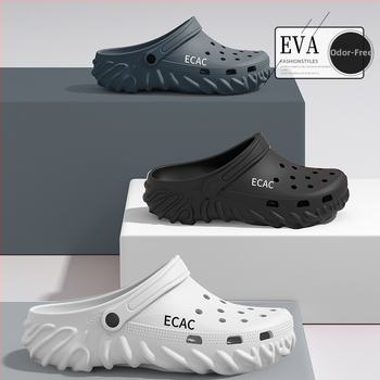 Sandale cu vârf închis, Unisex, EVA pe partea superioară și talpă, Antiderapante, Grosime talpă 2–3 cm, Stil Baotou