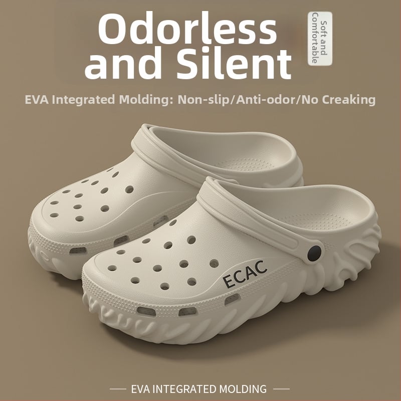 Sandale cu vârf închis, Unisex, EVA pe partea superioară și talpă, Antiderapante, Grosime talpă 2–3 cm, Stil Baotou