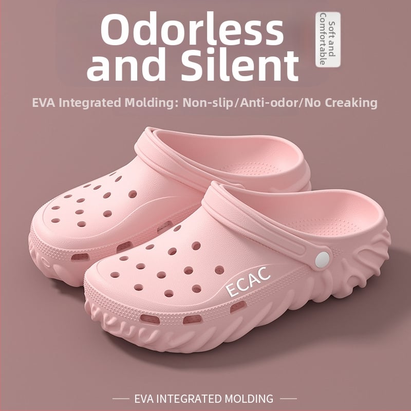 Sandale cu vârf închis, Unisex, EVA pe partea superioară și talpă, Antiderapante, Grosime talpă 2–3 cm, Stil Baotou