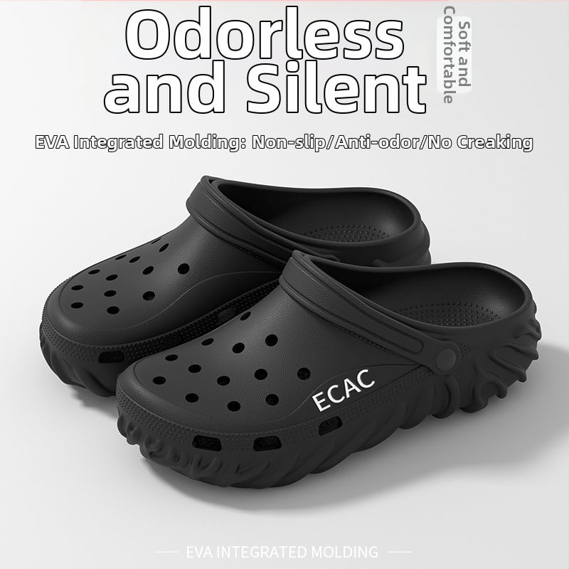 Sandale cu vârf închis, Unisex, EVA pe partea superioară și talpă, Antiderapante, Grosime talpă 2–3 cm, Stil Baotou