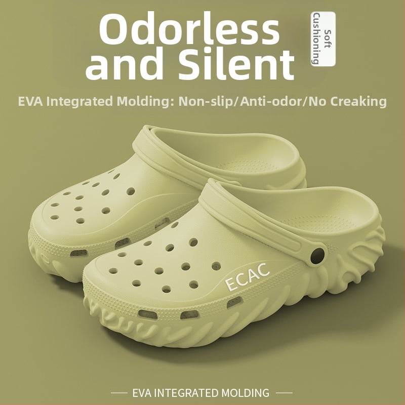 Sandale cu vârf închis, Unisex, EVA pe partea superioară și talpă, Antiderapante, Grosime talpă 2–3 cm, Stil Baotou