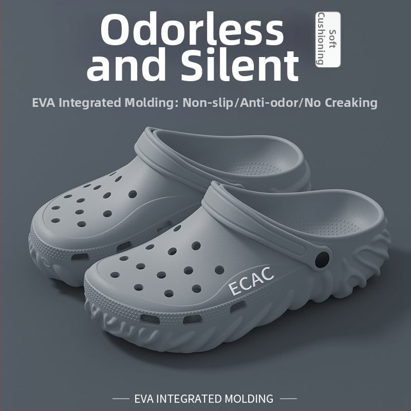 Sandale cu vârf închis, Unisex, EVA pe partea superioară și talpă, Antiderapante, Grosime talpă 2–3 cm, Stil Baotou