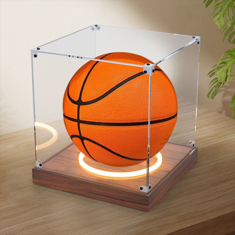 Akrilni kut za prikazivanje košarke i nogometa, zaštita od prašine, stolna izložba, kapacitet 2 L, mogućnost tiskanja logotipa