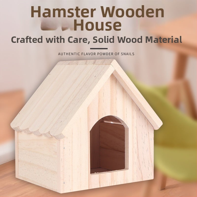 Drvena kućica-gnijezdo za male kućne ljubimce; pogodna za hrčke i guinejske svinje; Materijal: Drvo; Uvoz: Ne