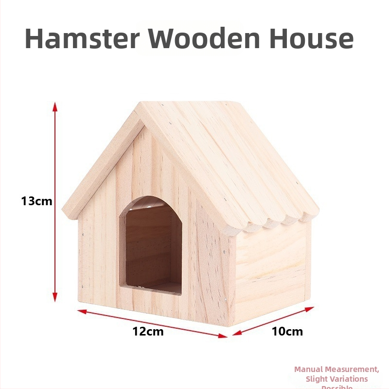 Drvena kućica-gnijezdo za male kućne ljubimce; pogodna za hrčke i guinejske svinje; Materijal: Drvo; Uvoz: Ne