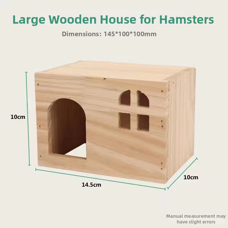 Drvena kućica-gnijezdo za male kućne ljubimce; pogodna za hrčke i guinejske svinje; Materijal: Drvo; Uvoz: Ne