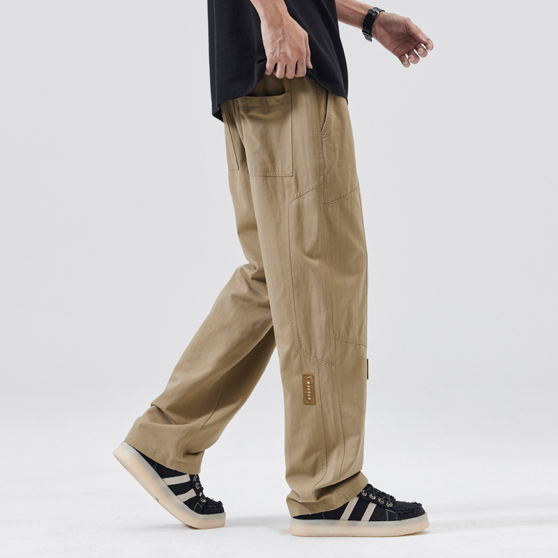 Muške casual hlače za posao od Lyocell-linen smjese, slobodan kroj, srednji pojas, s remenom, ravne nogavice, ljeto 2025