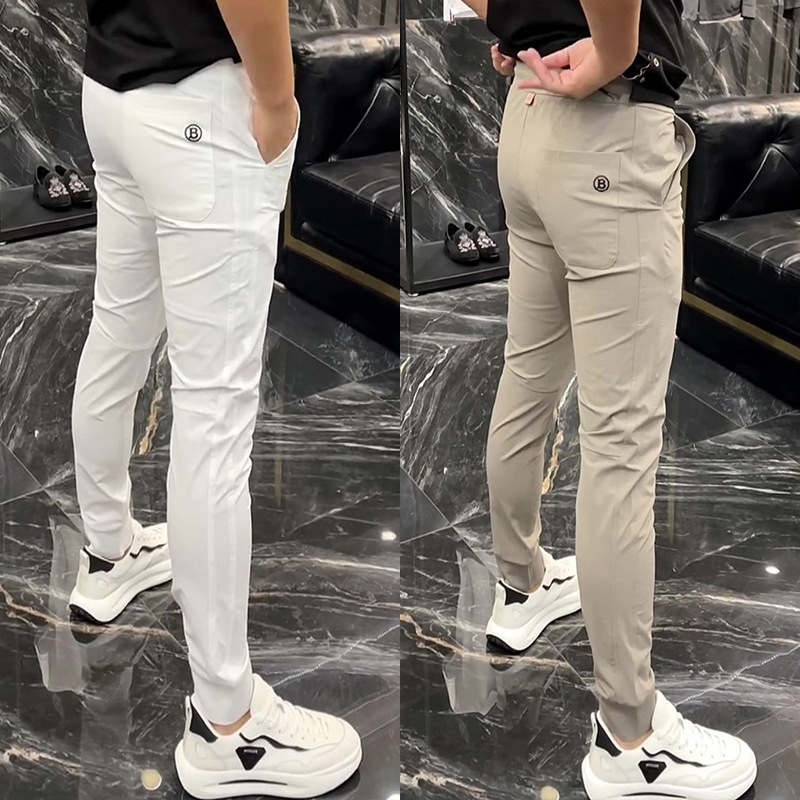 Muške sportske casual hlače, brzo sušeće, slim-fit, cropped dužine s manžetom, prozračni rastezljivi materijal