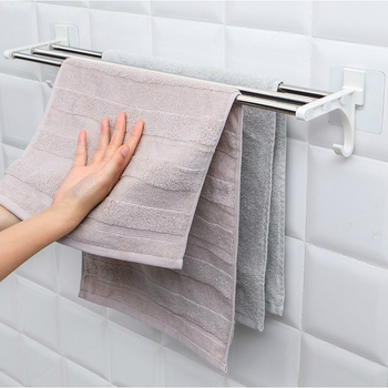Safebet Držač za ručnike – montaža bez bušenja, držač ručnika i ormarić za kupaonicu, od nehrđajućeg čelika i PP, dizajn s 2 ili 3 šipke