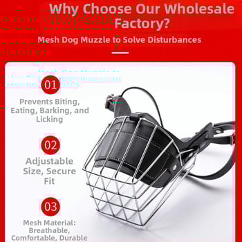 Kovová maska na psa s funkciou proti uhryznutiu a štekaniu; univerzálna veľkosť pre psy; umožňuje pitie vody.