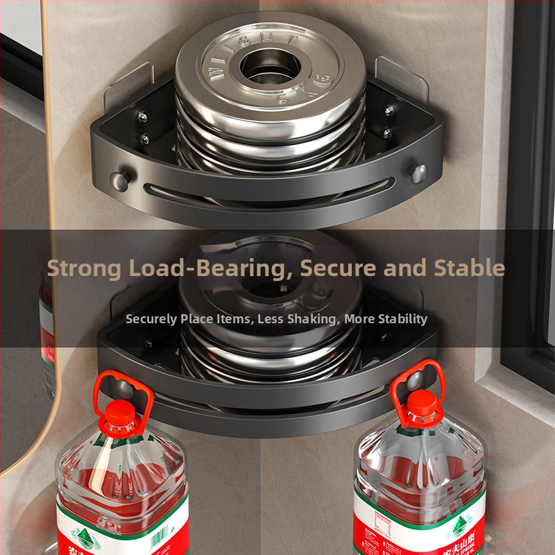 Kupaonski stalak s usisnim držačem, kutni trokutasti zidni organizator, plast, završna lakirana površina, 1 sloj, model 222, nosivost 10