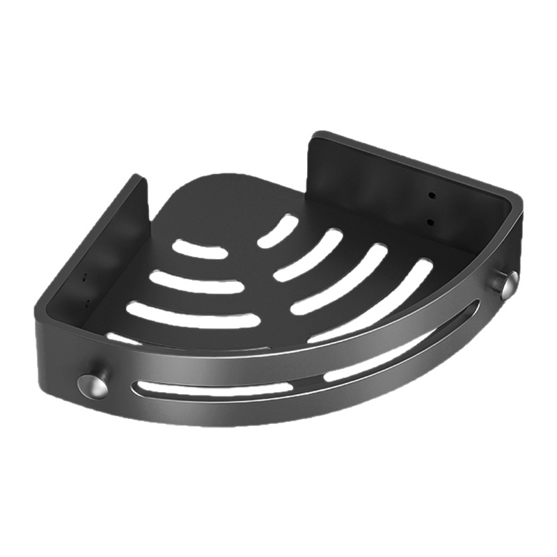 Kupaonski stalak s usisnim držačem, kutni trokutasti zidni organizator, plast, završna lakirana površina, 1 sloj, model 222, nosivost 10