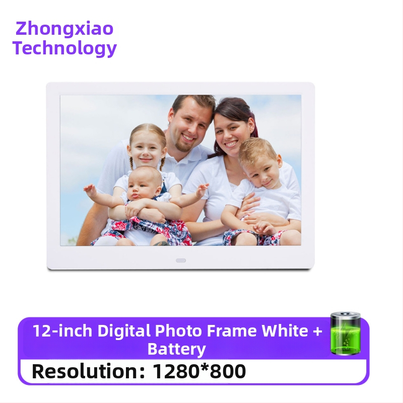 Digitálny rám na fotografie – rozlíšenie 1280x800, pomer strán 16:9, podpora SD/USB/TF, formáty BMP/JPEG/PNG/JPG/GIF, prehrávanie hudby a videa