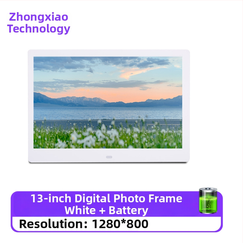 Digitálny rám na fotografie – rozlíšenie 1280x800, pomer strán 16:9, podpora SD/USB/TF, formáty BMP/JPEG/PNG/JPG/GIF, prehrávanie hudby a videa