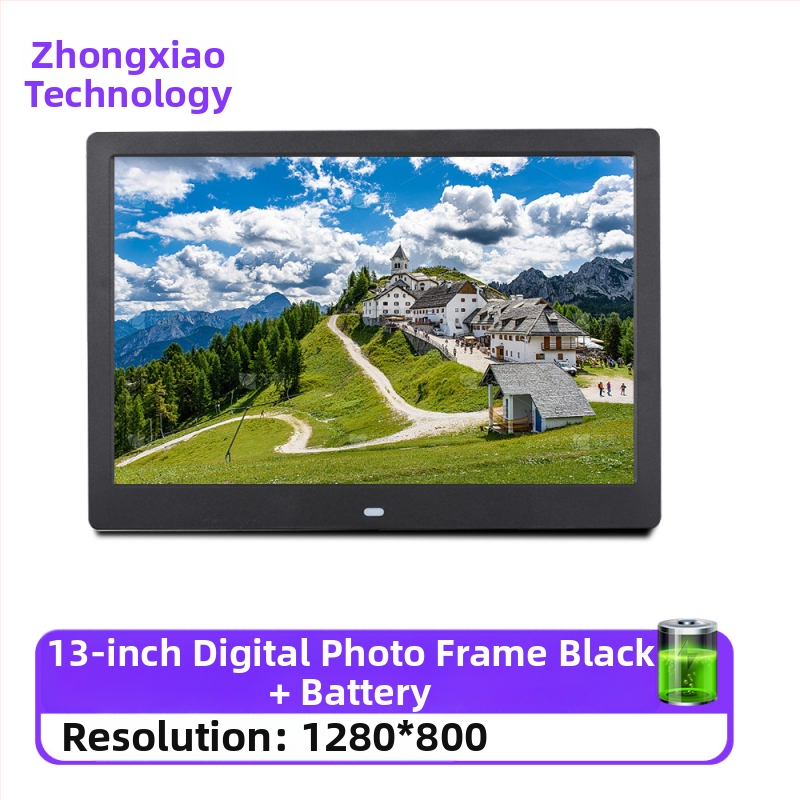 Digitálny rám na fotografie – rozlíšenie 1280x800, pomer strán 16:9, podpora SD/USB/TF, formáty BMP/JPEG/PNG/JPG/GIF, prehrávanie hudby a videa