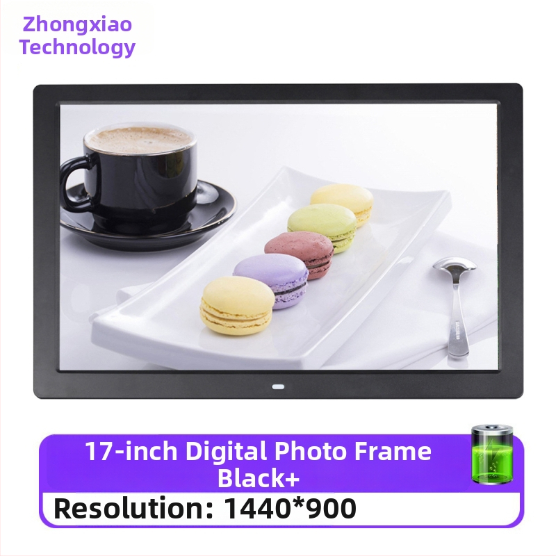 Digitálny rám na fotografie – rozlíšenie 1280x800, pomer strán 16:9, podpora SD/USB/TF, formáty BMP/JPEG/PNG/JPG/GIF, prehrávanie hudby a videa