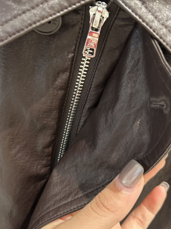 Ženska PU kožna jakna s reverom, srednja duljina, front zip, umjetni krzneni ovratnik, retro stil