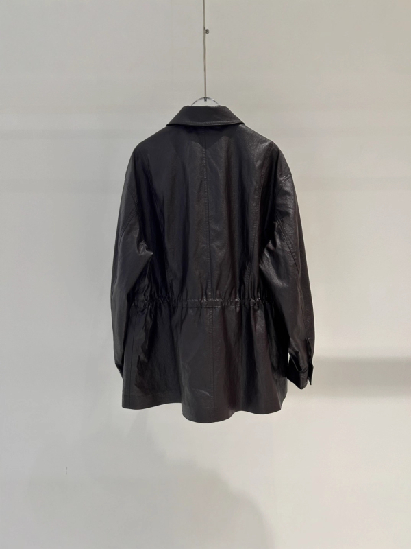 Ženska PU kožna jakna s reverom, srednja duljina, front zip, umjetni krzneni ovratnik, retro stil