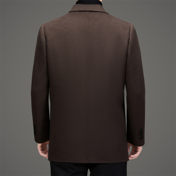 Ανδρικό παλτό από μαλλί-μίγμα, 70% μαλλί / 25% πολυεστέρας / 5% άλλα νήματα; επένδυση πολυεστέρα; γιακά σακάκι; μονόπερτο κούμπωμα; ευρύχωρη γραμμή